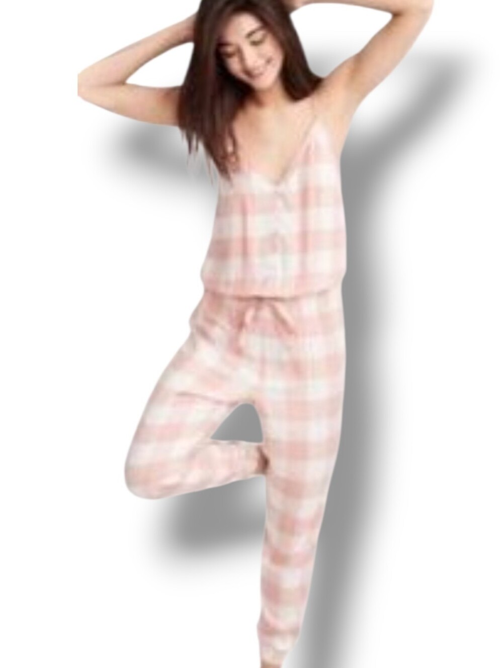 NWOT Abercrombie & Fitch Buffalo Plaid Jogger Jumpsuit, Size Small